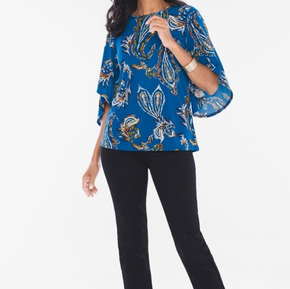 Chico's Flare Sleeve Top NWT